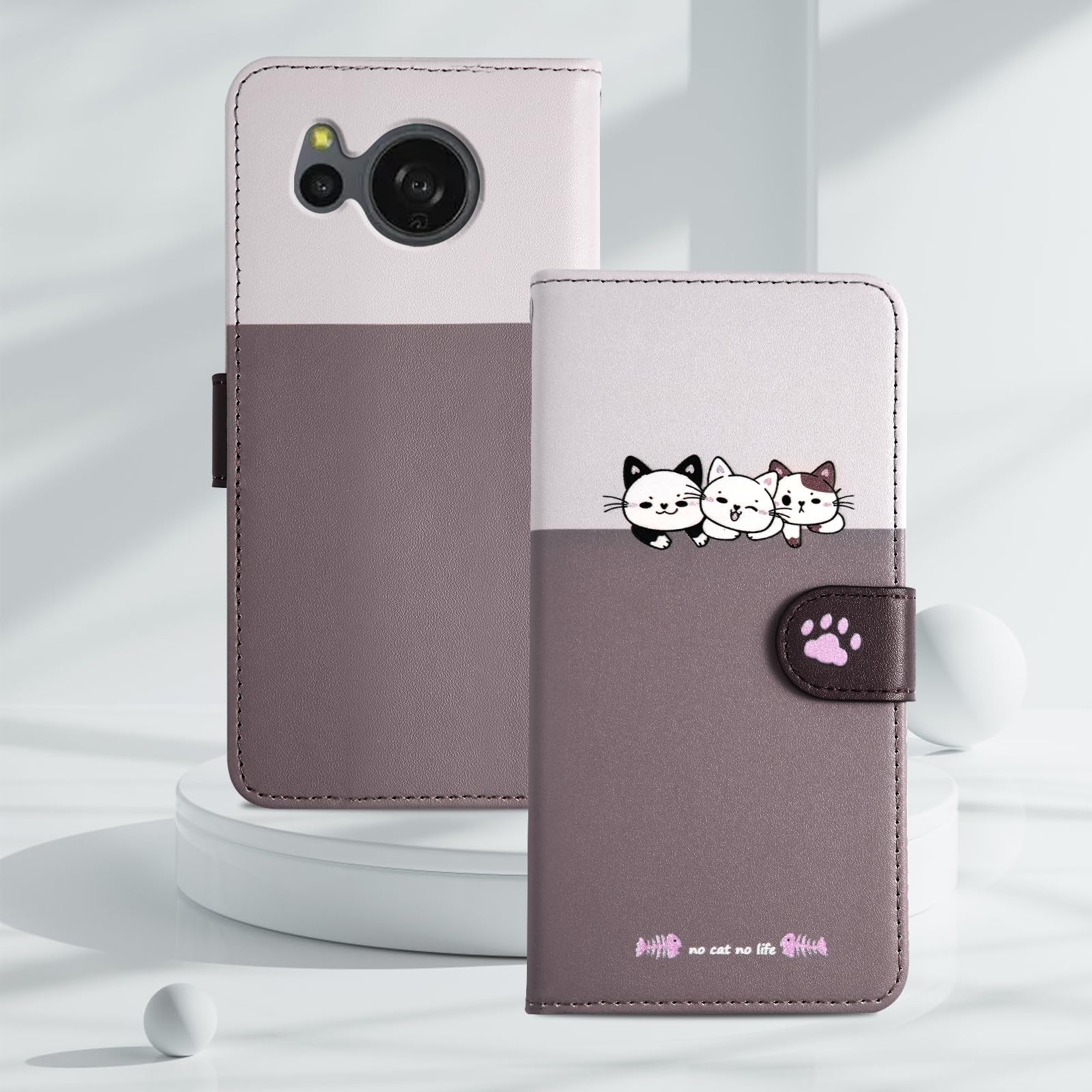 Amazon.co.jp: Reddylin 対応 AQUOS Sense8 ケース 手帳型 かわいい猫